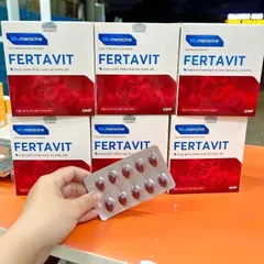 Viên Uống Fertavit Meracine Bổ Sung Sắt, Acid Folic, B12 cho bà bầu và người thiếu máu (Hộp 100 viên)