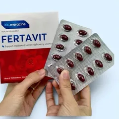 Viên Uống Fertavit Meracine Bổ Sung Sắt, Acid Folic, B12 cho bà bầu và người thiếu máu (Hộp 100 viên)