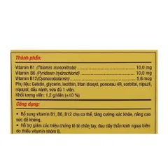 Vitamin 3B Gold Phúc Vinh Hộp 100 Viên – Bổ Sung B1 B6 B12, Giảm Mệt Mỏi, Tăng Cường Sức Khỏe