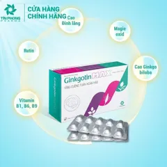 Viên uống Ginkgotin Max - Tăng Cường Tuần Hoàn Máu Não, Hỗ Trợ Tăng Cường Trí Nhớ Hộp 50 Viên