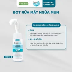 Bọt rửa mặt cho da dầu mụn Freeskin - Novocare - Làm sạch sâu, hỗ trợ giảm mụn và bã nhờn, không gây khô căng da 120ml 850715