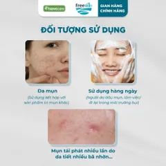 Bọt rửa mặt cho da dầu mụn Freeskin - Novocare - Làm sạch sâu, hỗ trợ giảm mụn và bã nhờn, không gây khô căng da 120ml 850715