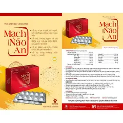 Viên uống bổ não MẠCH NÃO AN, hỗ trợ bổ huyết, hoạt huyết; giảm đau đầu, hoa mắt, chóng mặt, mất ngủ, tê bì chân tay
