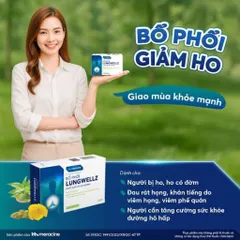 Viên uống Bổ Phổi Lungwellz Meracine - Hỗ Trợ Bổ Phổi, Giảm Ho, Giảm Đau Rát Họng,Khản Tiếng - Hộp 30 Viên