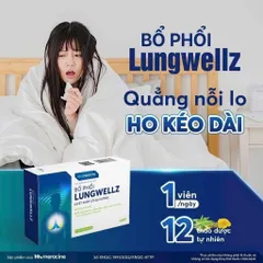 Viên uống Bổ Phổi Lungwellz Meracine - Hỗ Trợ Bổ Phổi, Giảm Ho, Giảm Đau Rát Họng,Khản Tiếng - Hộp 30 Viên