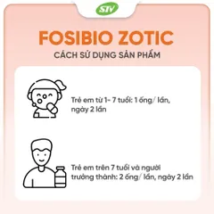 Men vi sinh  FOSIBIO ZOTIC Hộp 10 ống - Hỗ trợ tiêu hóa, tăng cường sức đề kháng, cải thiện biếng ăn