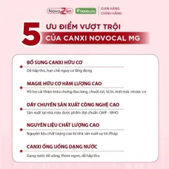 [TPBVSK] NOVOCAL MG dạng ống - Bổ sung Canxi hữu cơ dạng nước kết hợp Magie nhà NovoZen (ống 10ml)