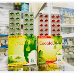 Viên uống ho dầu đỏ Eucatol Forte hộp 100 viên - Làm ấm, giảm đau rát họng, dịu cơn ho do ngứa họng