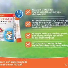 Men vi sinh Biofermin Kids cho trẻ từ 1-12 tuổi - Hộp 30 gói