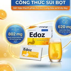 Bột Sủi Edoz Hộp 24 gói -  Hỗ Trợ Giảm Đầy Hơi Khó Tiêu, Trung Hoà Axit Dạ Dày, Rối Loạn Tiêu Hoá