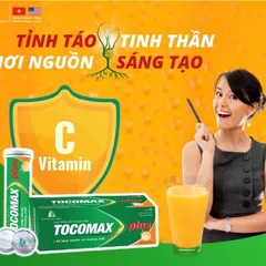 Viên sủi C Tocomax Plus Boston Pharma - Hỗ trợ tăng cường sức đề kháng (Hộp 10 viên nén sủi bọt)