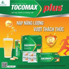 Viên sủi C Tocomax Plus Boston Pharma - Hỗ trợ tăng cường sức đề kháng (Hộp 10 viên nén sủi bọt)