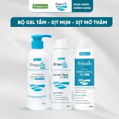 Combo Xịt mụn 80ml & Gel tắm ngừa mụn lưng, viêm nang lông 250g & Xịt mờ thâm 80ml Novocare - Freeskin