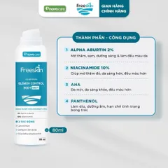 Combo Xịt mụn 80ml & Gel tắm ngừa mụn lưng, viêm nang lông 250g & Xịt mờ thâm 80ml Novocare - Freeskin