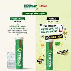 Viên sủi C Tocomax Plus Boston Pharma - Hỗ trợ tăng cường sức đề kháng (Hộp 10 viên nén sủi bọt)