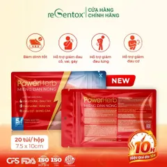 Miếng Dán Nóng Thảo Mộc PowerHerb Giữ Ấm Giảm Nhức Mỏi Cơ Xương Khớp Vùng Lưng Vai Gáy - 1 Hộp 20 Miếng