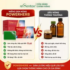 Miếng Dán Nóng Thảo Mộc PowerHerb Giữ Ấm Giảm Nhức Mỏi Cơ Xương Khớp Vùng Lưng Vai Gáy - 1 Hộp 20 Miếng