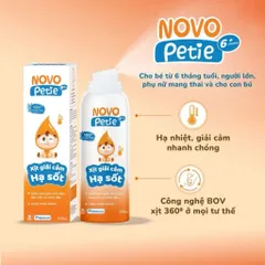 Xịt giải cảm hạ sốt Novopetie giảm sốt nhanh, an toàn cho trẻ từ 6 tháng