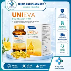 TPBVSK UniEva bổ sung 1000mg Tinh dầu hoa anh thảo hỗ trợ giảm các biểu hiện của thời kỳ tiền mãn kinh lọ 60 viên