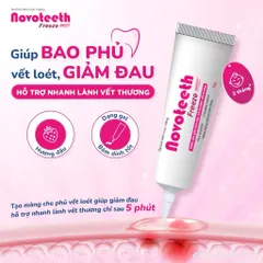 Gel bôi răng miệng Novoteeth Freeze - Hỗ trợ lành vế thương, giảm đau nhiệt miêng, tay chân miệng cho trẻ từ 2tháng tuổi