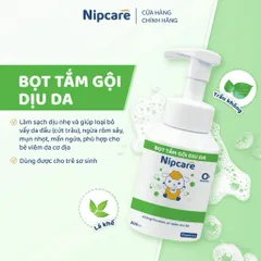 Bọt tắm gội cho bé Nipcare 200ml - Hỗ trợ rôm sảy, mẩn ngứa, phù hợp cho bé viêm da cơ địa