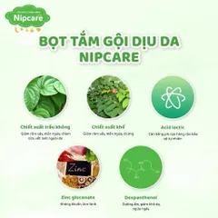 Bọt tắm gội cho bé Nipcare 200ml - Hỗ trợ rôm sảy, mẩn ngứa, phù hợp cho bé viêm da cơ địa