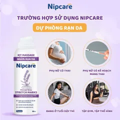 Xịt massage ngừa rạn da Nipcare 80ml - Làm mềm da, mờ vết rạn