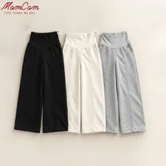 [Mẫu Mới] Quần Bầu Nỉ 2Da - Ống Rộng Dáng Suông Vải L1 - Dày Ấm Có Đáp Bụng Chun Điều Chỉnh Size