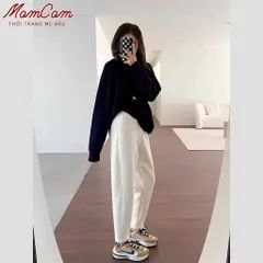 [SIÊU SALE] Quần Bầu Nỉ Baggy Nỉ 2 Da Hàn - Dày Dặn Mềm Mịn Co Giãn - Có Chun Rút Bụng Mặc Thu Đông