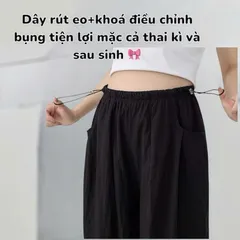 [Hot Trend] Quần Bầu Gió Lụa Loại 1 - Mềm Mát - Dáng Bom Ống Rộng - Có Dây Rút Eo Thời Trang Bigsize