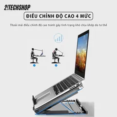 Quạt Làm Mát Laptop N99 2 Fan Lớn Hoạt Động Êm Ái, Đế Tản Nhiệt Tương Thích Mọi Dòng Máy Từ 13.3 Đến 17Inch Có Đèn LED