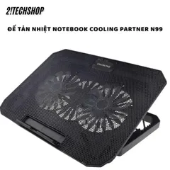 Quạt Làm Mát Laptop N99 2 Fan Lớn Hoạt Động Êm Ái, Đế Tản Nhiệt Tương Thích Mọi Dòng Máy Từ 13.3 Đến 17Inch Có Đèn LED