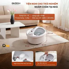 Bồn ngâm chân massage GKOCH SS-606D 7 lít, làm nóng và giữ nhiệt 450W