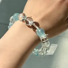 Vòng Thạch Anh Pha Lê Tự Nhiên Mix Hạt Xanh Nhạt