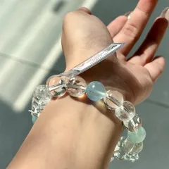 Vòng Thạch Anh Pha Lê Tự Nhiên Mix Hạt Xanh Nhạt