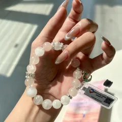 Vòng Thạch Anh Hồng Tự Nhiên Rose Quartz Mix Hạt Trắng – Dạ Đình Ngọc Các