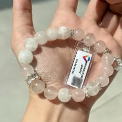 Vòng Thạch Anh Hồng Tự Nhiên Rose Quartz Mix Hạt Trắng – Dạ Đình Ngọc Các