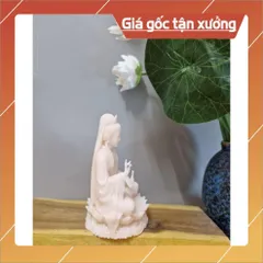 Tượng Quán Âm Bồ Tát 12cm Chất Bột Đá Sắc sảo. Tượng Bồ Tát để xe