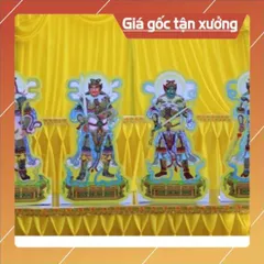 Bộ tranh cúng tứ đại thiên vương ép plastic cao 40cm 851826