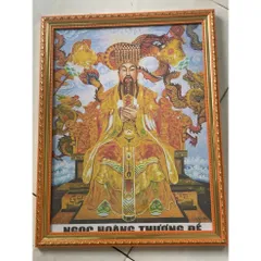 Tranh thờ Thổ Địa, Thổ Công, Thổ Thần + khung composite xịn xò nền hội họa xưa 3 size 851836