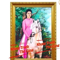 Tranh Thờ Cô Sáu Lê Thị Báu- Cô Sáu Vĩnh Ngươn + khung (Bảo hành gãy, vỡ)