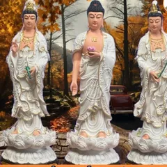Tôn Tượng Tam Thánh Tây Phương 45CM màu trắng cực đẹp