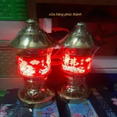 đèn thờ cát tường song long đỏ có hoả tốc