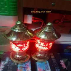 đèn thờ cát tường song long đỏ có hoả tốc