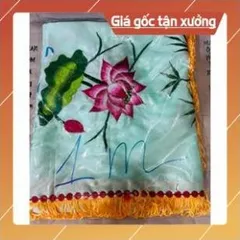 Áo choàng Mẹ Quan Âm, Mẹ Mẫu chất liệu vải Phi thêu hoa sen 852097