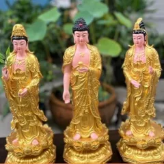 Tôn Tượng Tam Thánh Tây Phương 45CM màu vàng cực đẹp 852101