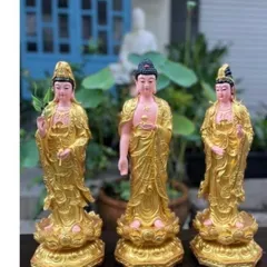 Tôn Tượng Tam Thánh Tây Phương 45CM màu vàng cực đẹp 852101