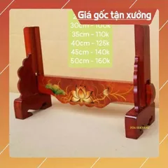 Chân khung hình chạm hoa sen, giá đỡ khung ảnh thờ cúng bằng gỗ 852109