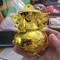 cắm nhang hồ lô vàng nhựa treo có hoả tốc
