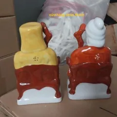 thổ địa ông bà màu ( sành sứ ) có hoả tốc